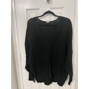Lilian Womens Sweater Black Knit 2xl